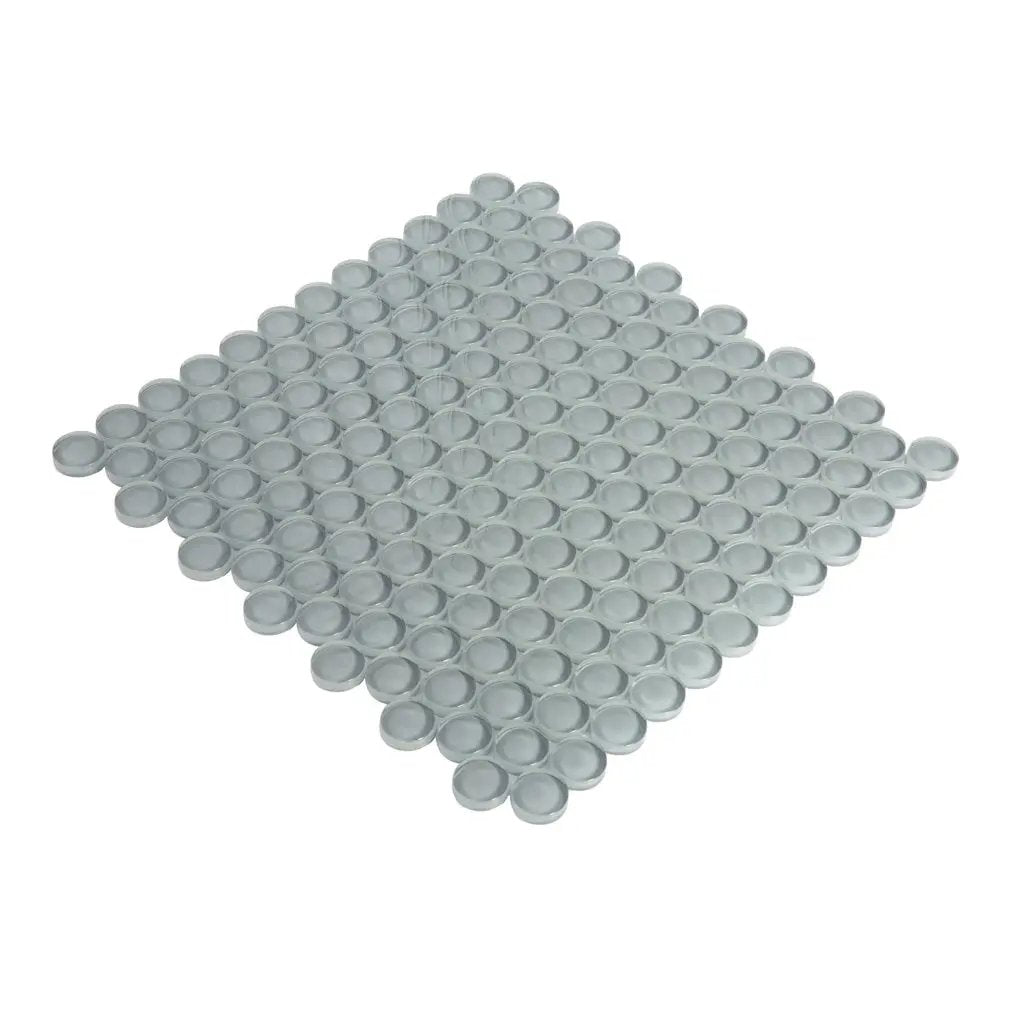 Stone Blue 12x12 Glossy Penny Round Glass Mosaic Tile (5 pack, 5 sq ft/case) by Apollo Tile