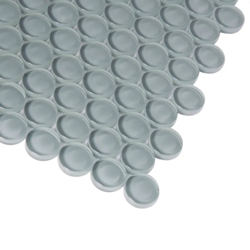 Stone Blue 12x12 Glossy Penny Round Glass Mosaic Tile (5 pack, 5 sq ft/case) by Apollo Tile