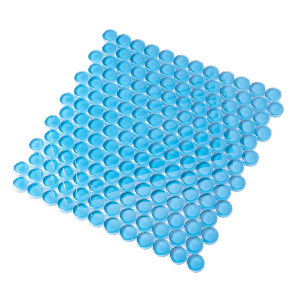Cerulean Blue 12x12 Glossy Penny Round Glass Mosaic Tile (5 pack, 5 sq ft/case) by Apollo Tile