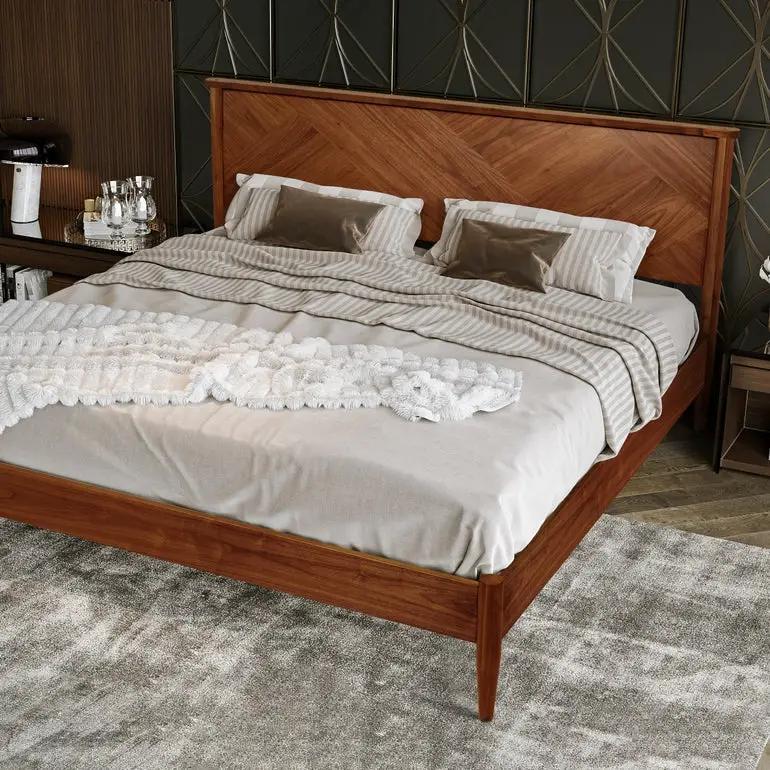 Panthera Solid Wood Bed Frame With Headboard by Megsu