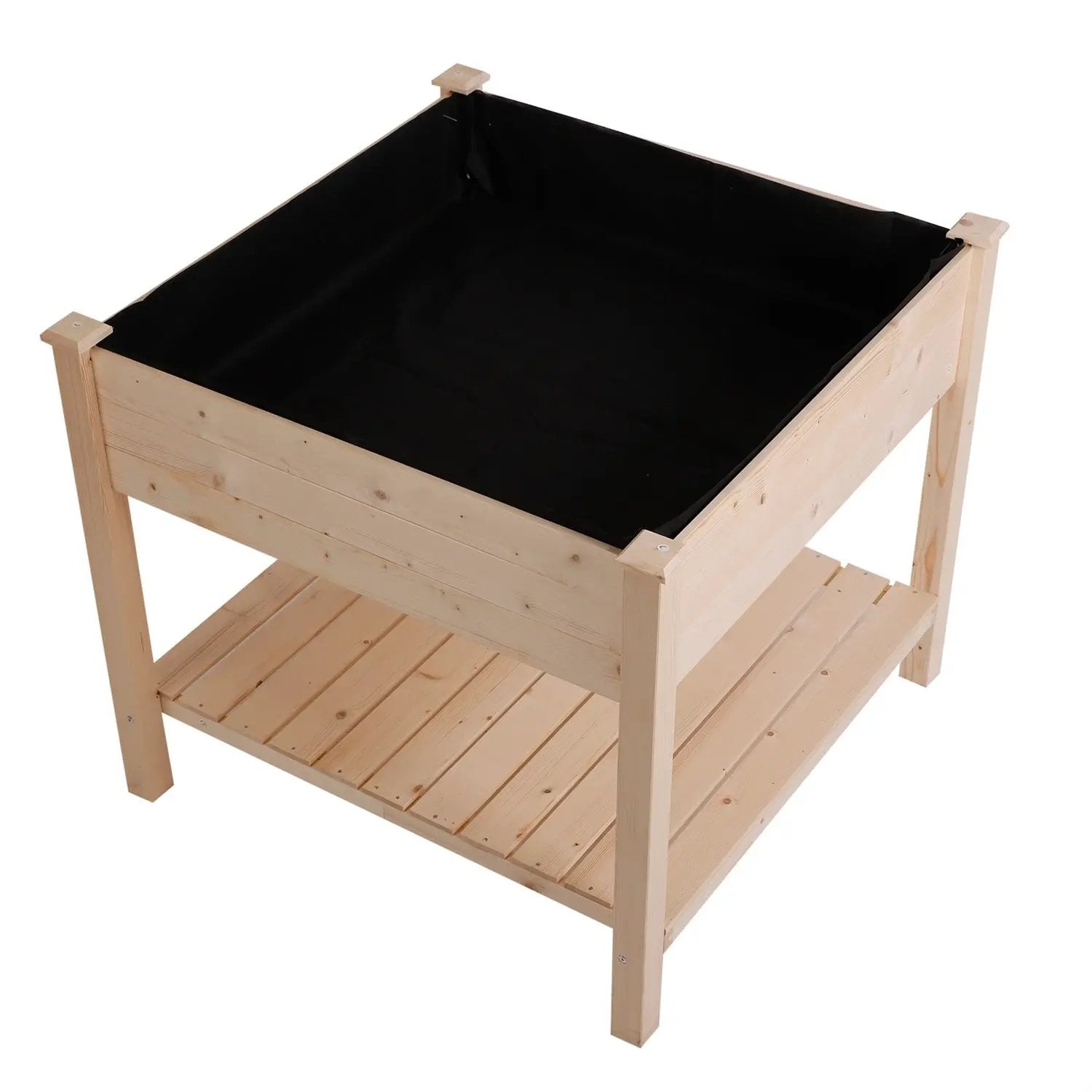 FarmHome Square Fir Wooden Raised Garden Planter Box by HomePacific