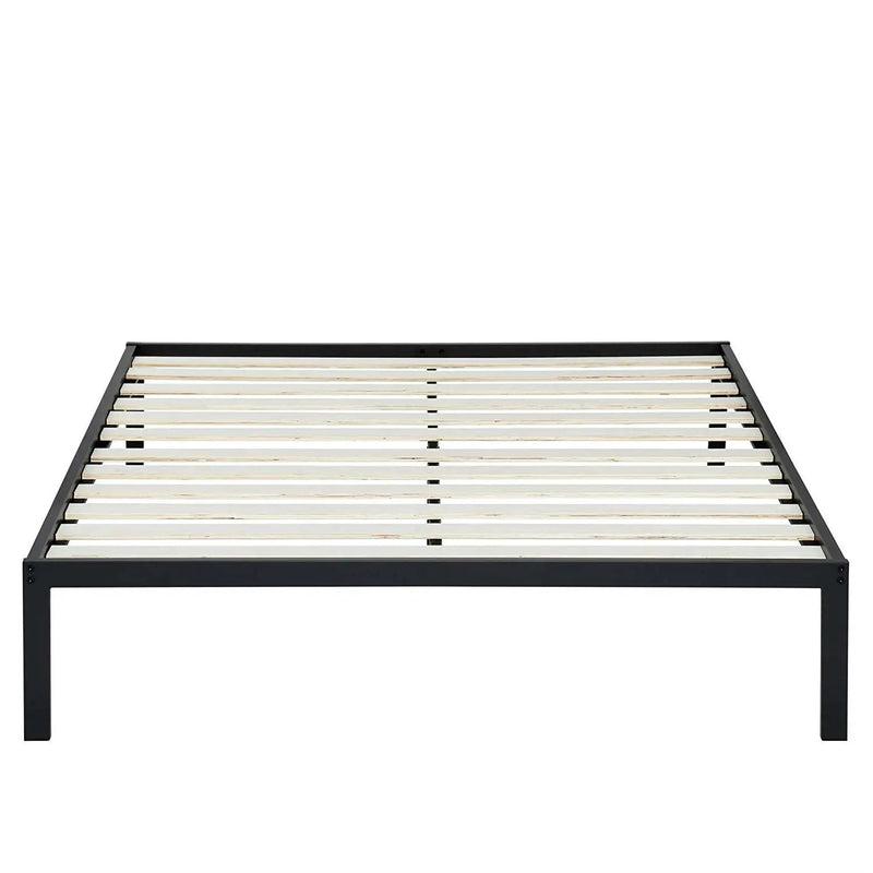 Queen size Steel Metal Platform Bed Frame with Wood Slats by HomePacific