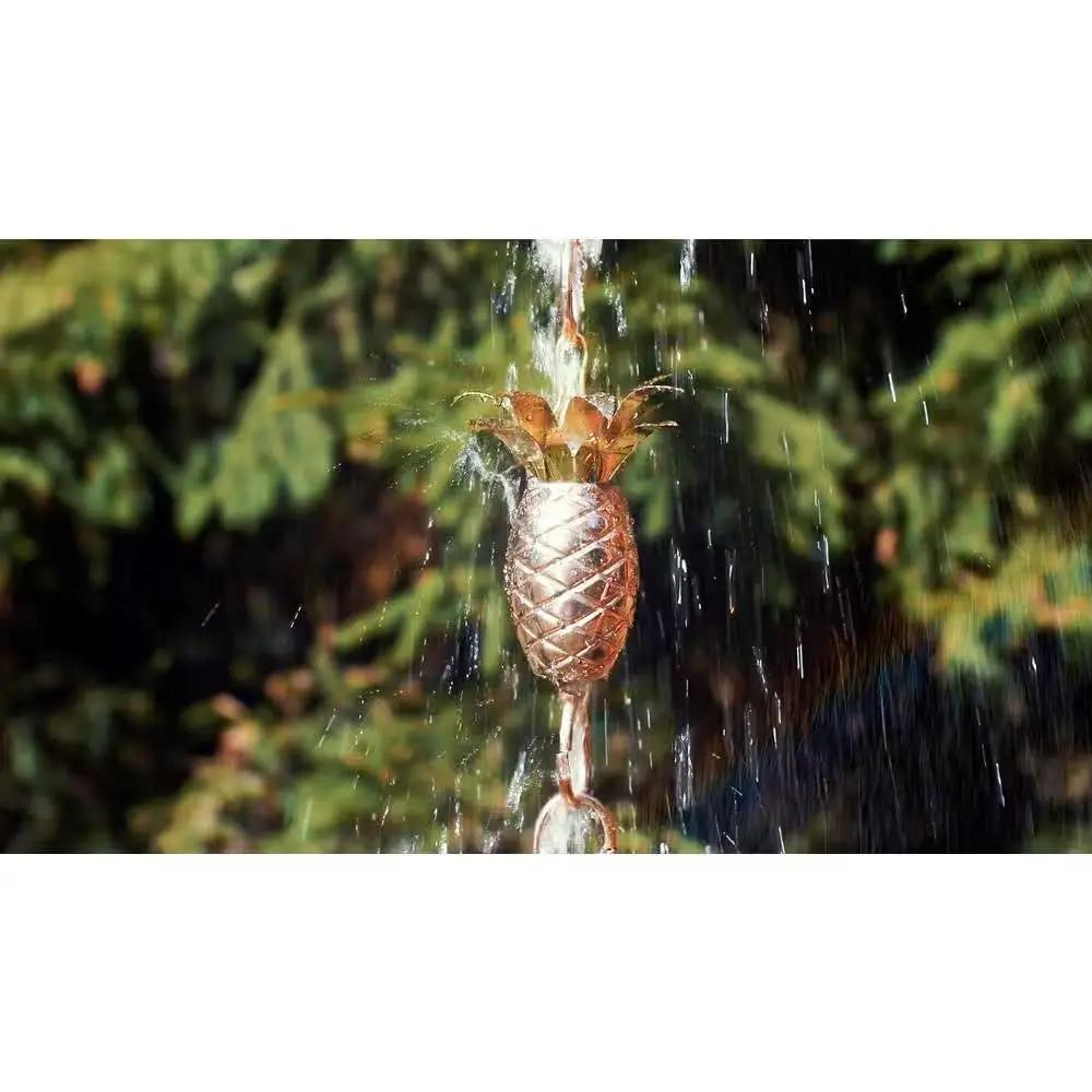 8.5 Ft. Copper Pineapple Rain Chain Gutter Downspout - Basin Not Included by HomePacific
