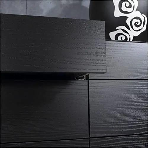 Modern 6 Drawer Double Dresser in Black Woodgrain Finish by HomePacific