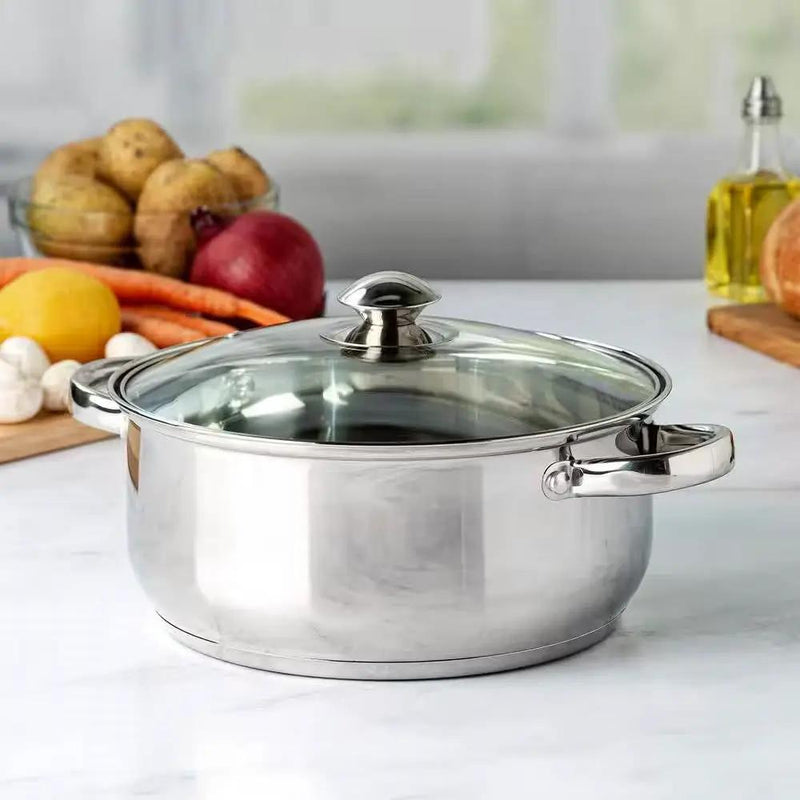 5-Quart Stainless Steel Dutch Oven with Glass Lid by HomePacific