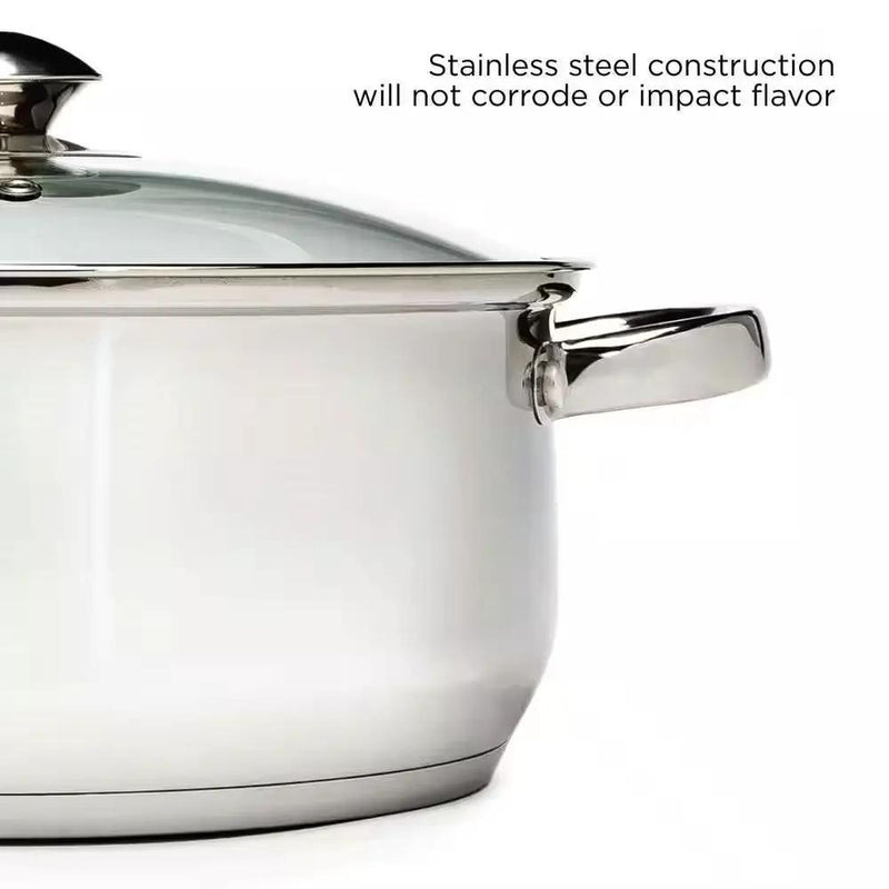 5-Quart Stainless Steel Dutch Oven with Glass Lid by HomePacific