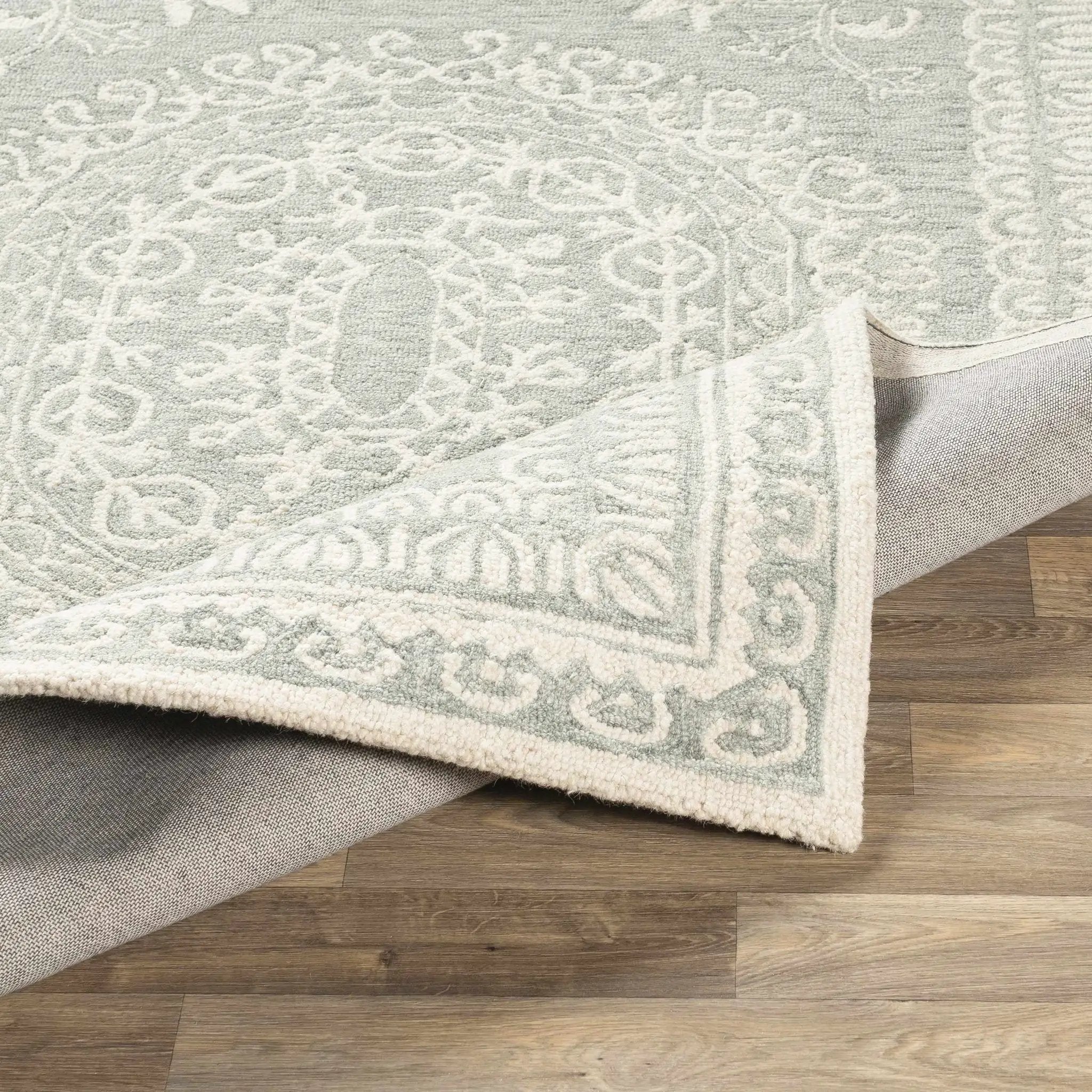 Parson Ivory/Sage Wool Area Rug by Boutique Rugs