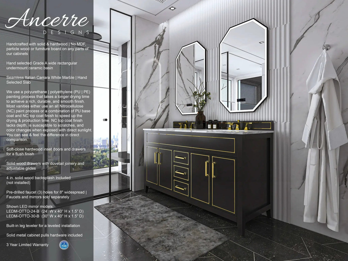 Aspen 60" Bath Vanity Set by Ancerre Designs