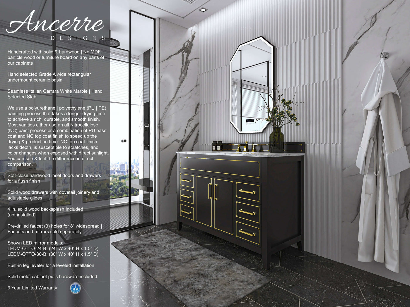 Aspen 48" Bath Vanity Set by Ancerre Designs