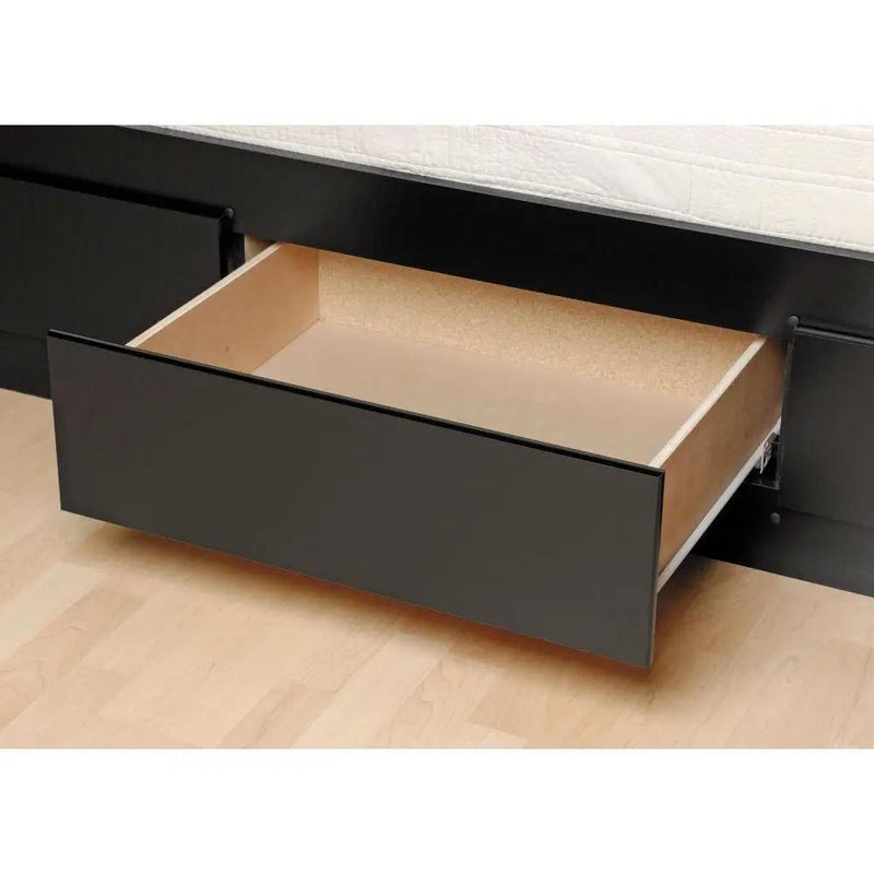 Twin XL Platform Bed Frame with 3 Storage Drawers in Black by HomePacific