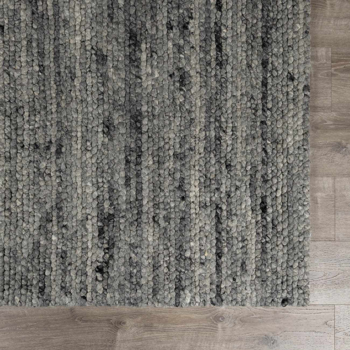 Olisa Charcoal Wool Area Rug, detail