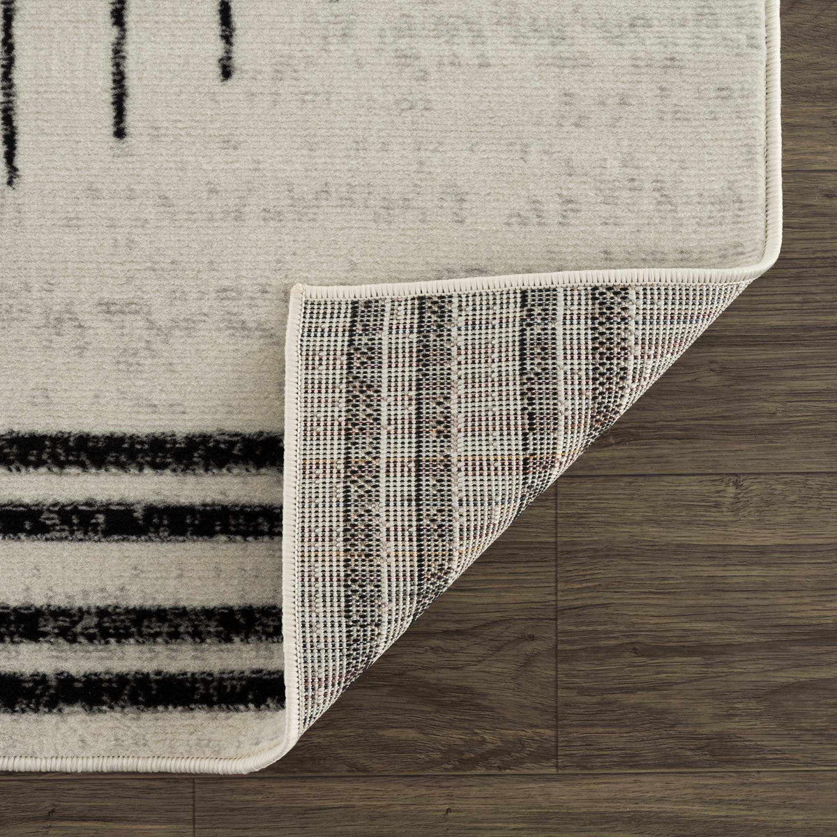 Angus Abstract Black and White Area Rug, photo 8 of 16