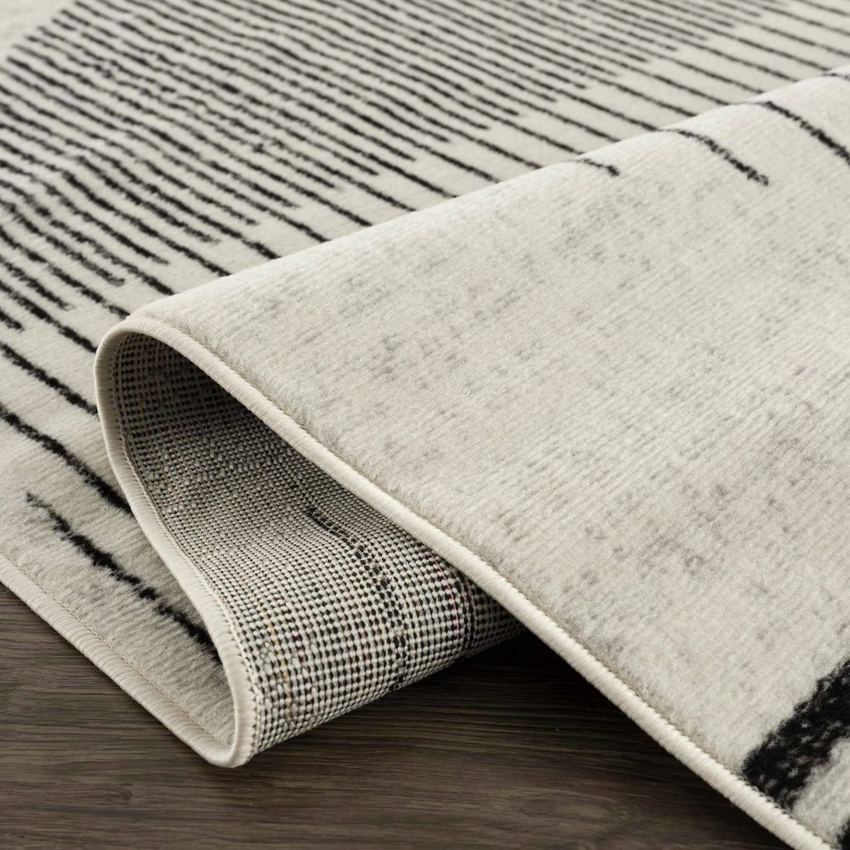 Angus Abstract Black and White Area Rug, photo 10 of 16