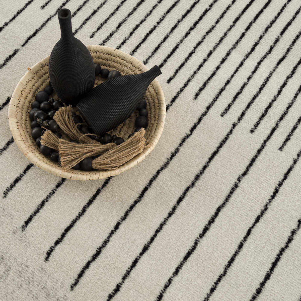Angus Abstract Black and White Area Rug, photo 14 of 16