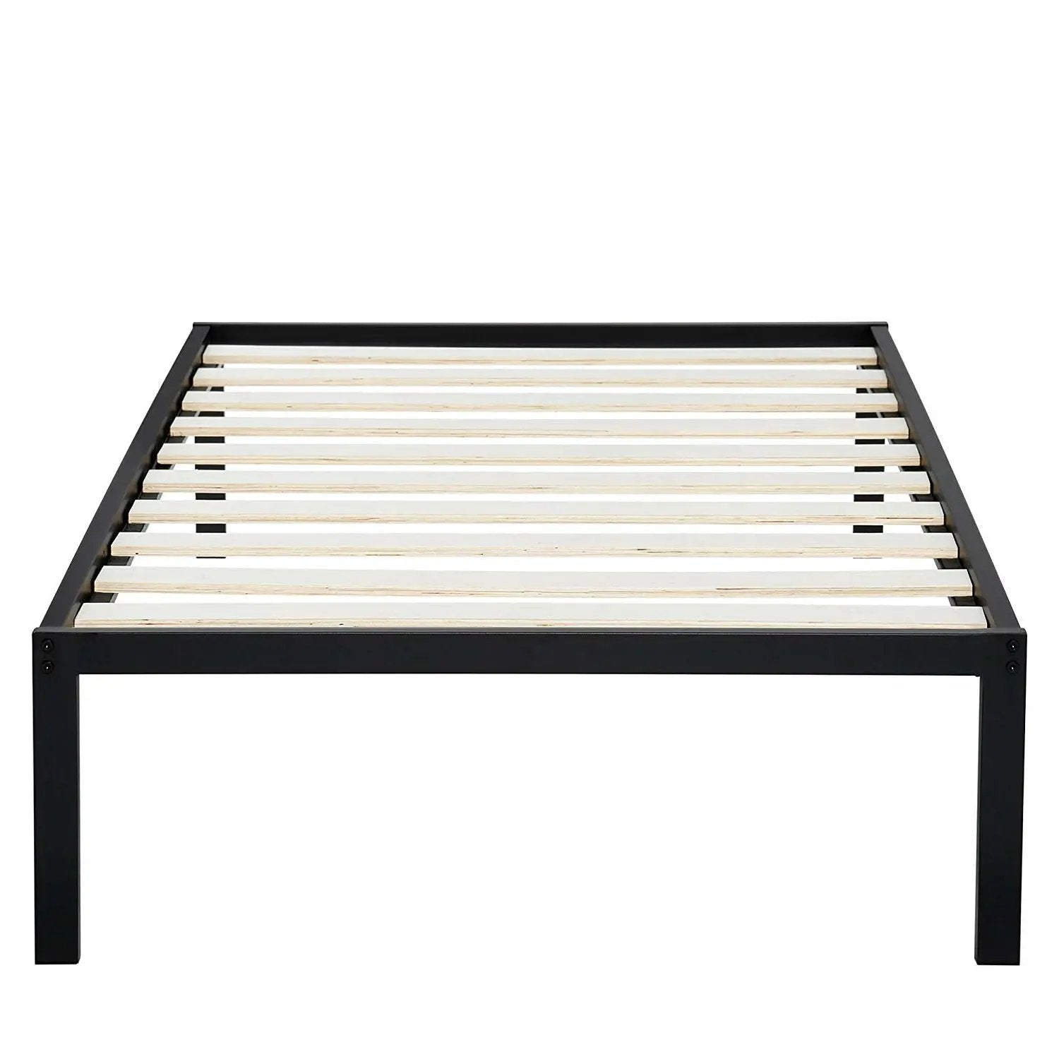 Twin Size Heavy Duty Metal Platform Bed Frame with Wooden Slats by HomePacific