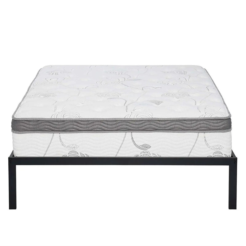 Twin Size Heavy Duty Metal Platform Bed Frame with Wooden Slats by HomePacific
