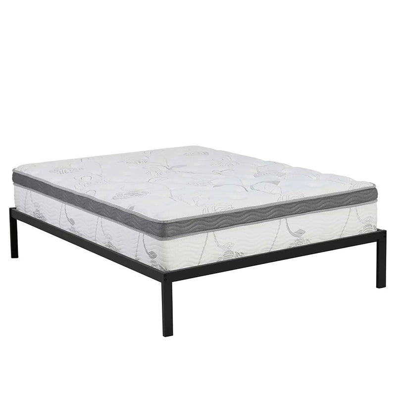 Twin Size Heavy Duty Metal Platform Bed Frame with Wooden Slats by HomePacific