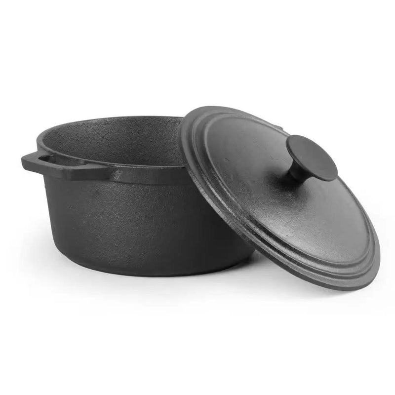 3.4 Quart Pre-Seasonded Cast Iron Dutch Oven with Handles and Lid by HomePacific