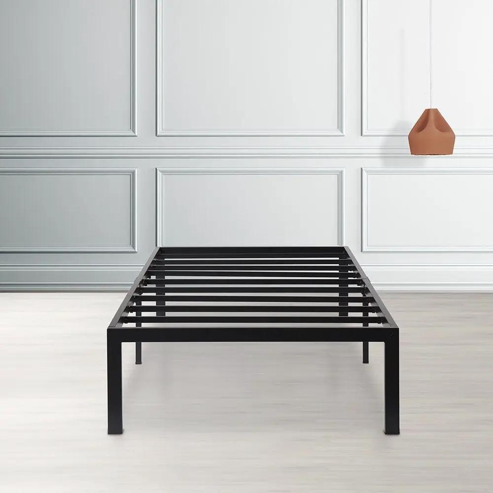 Twin size Modern Heavy Duty Black Metal Platform Bed Frame by HomePacific
