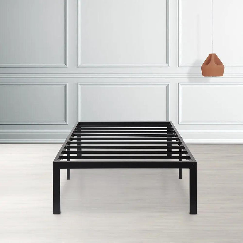 Twin size Modern Heavy Duty Black Metal Platform Bed Frame by HomePacific