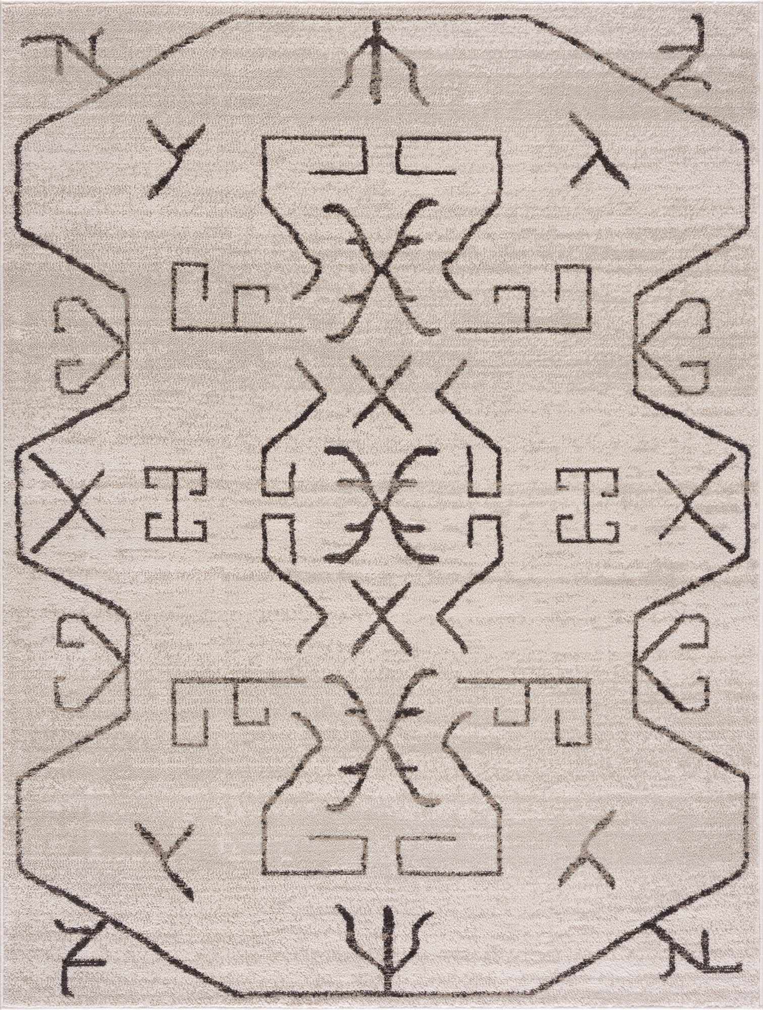 Azzan Cream & Charcoal Area Rug by Hauteloom