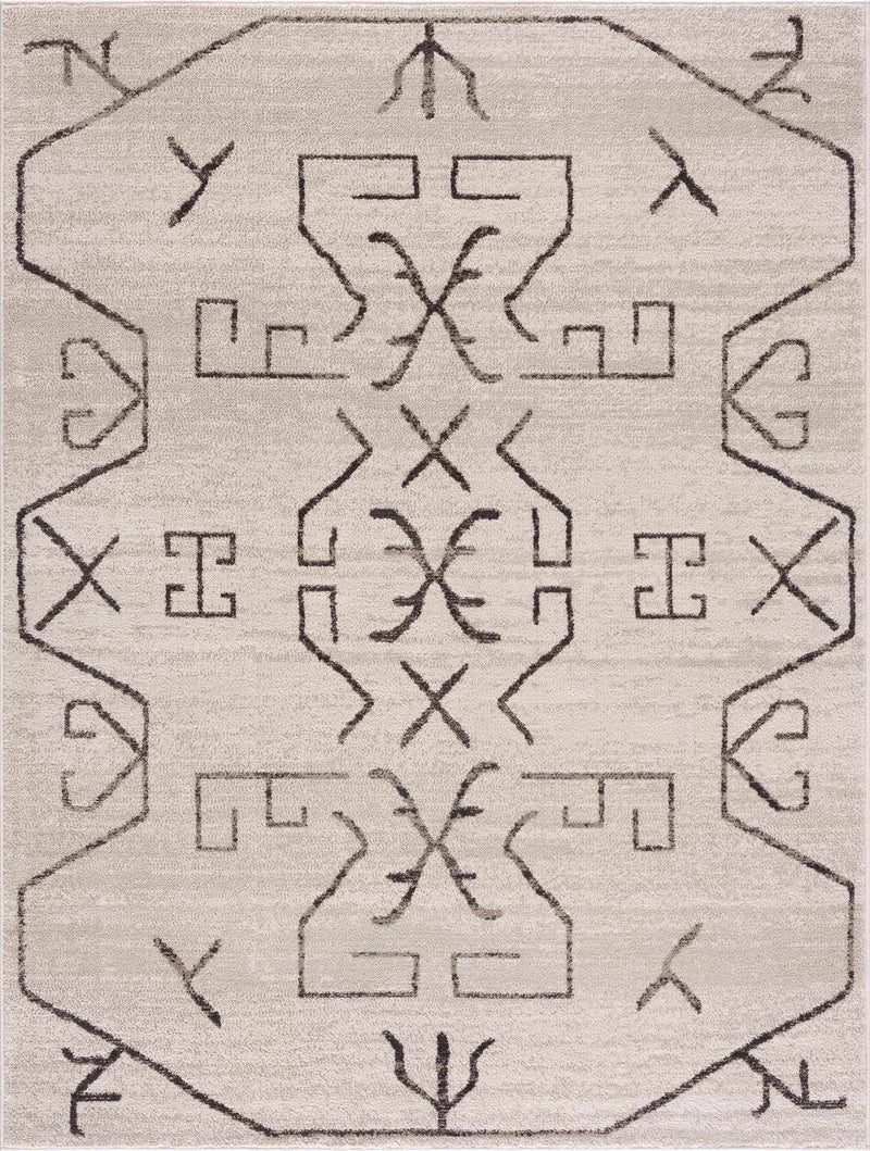 Azzan Cream & Charcoal Area Rug by Hauteloom