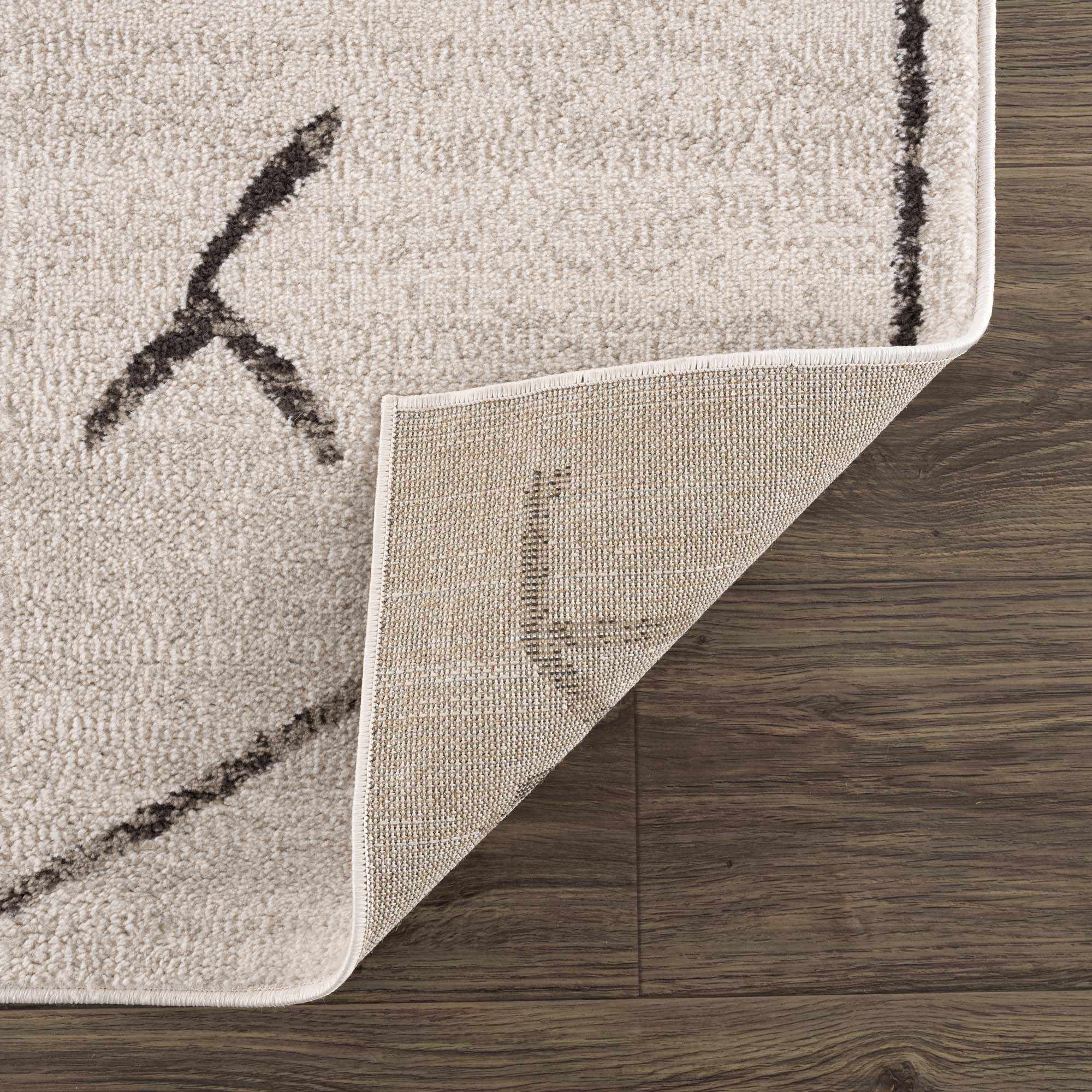 Azzan Cream & Charcoal Area Rug by Hauteloom