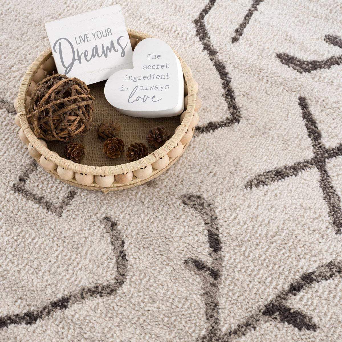Azzan Cream & Charcoal Area Rug, photo 11 of 14