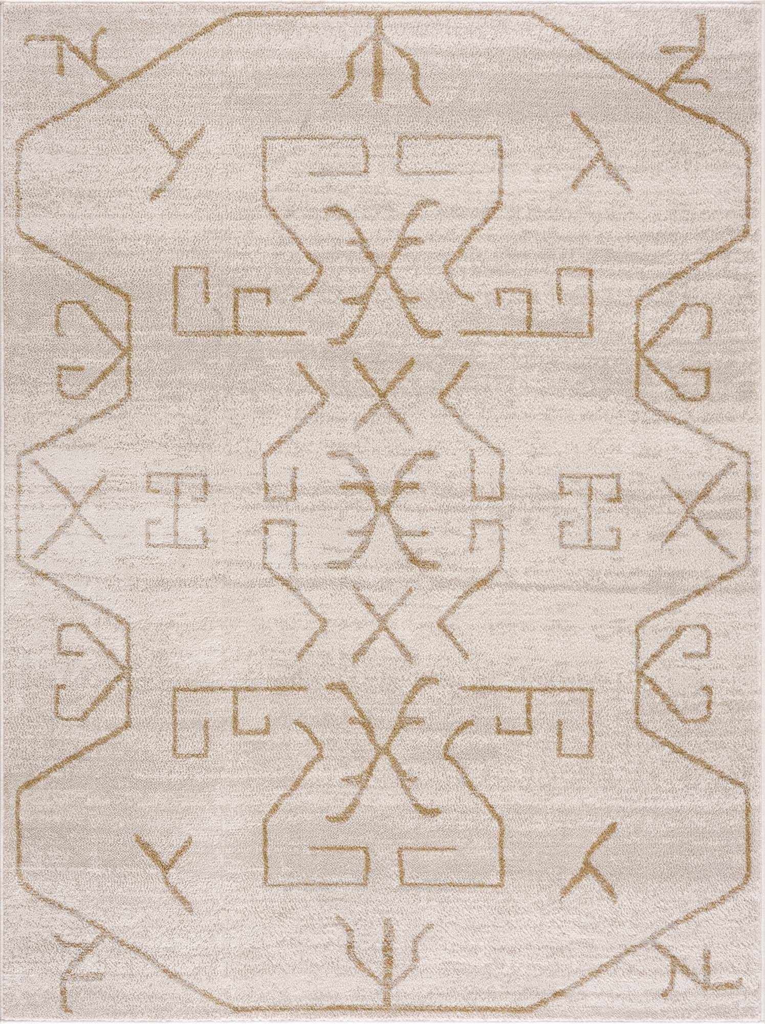 Azzan Cream & Gold Area Rug by Hauteloom