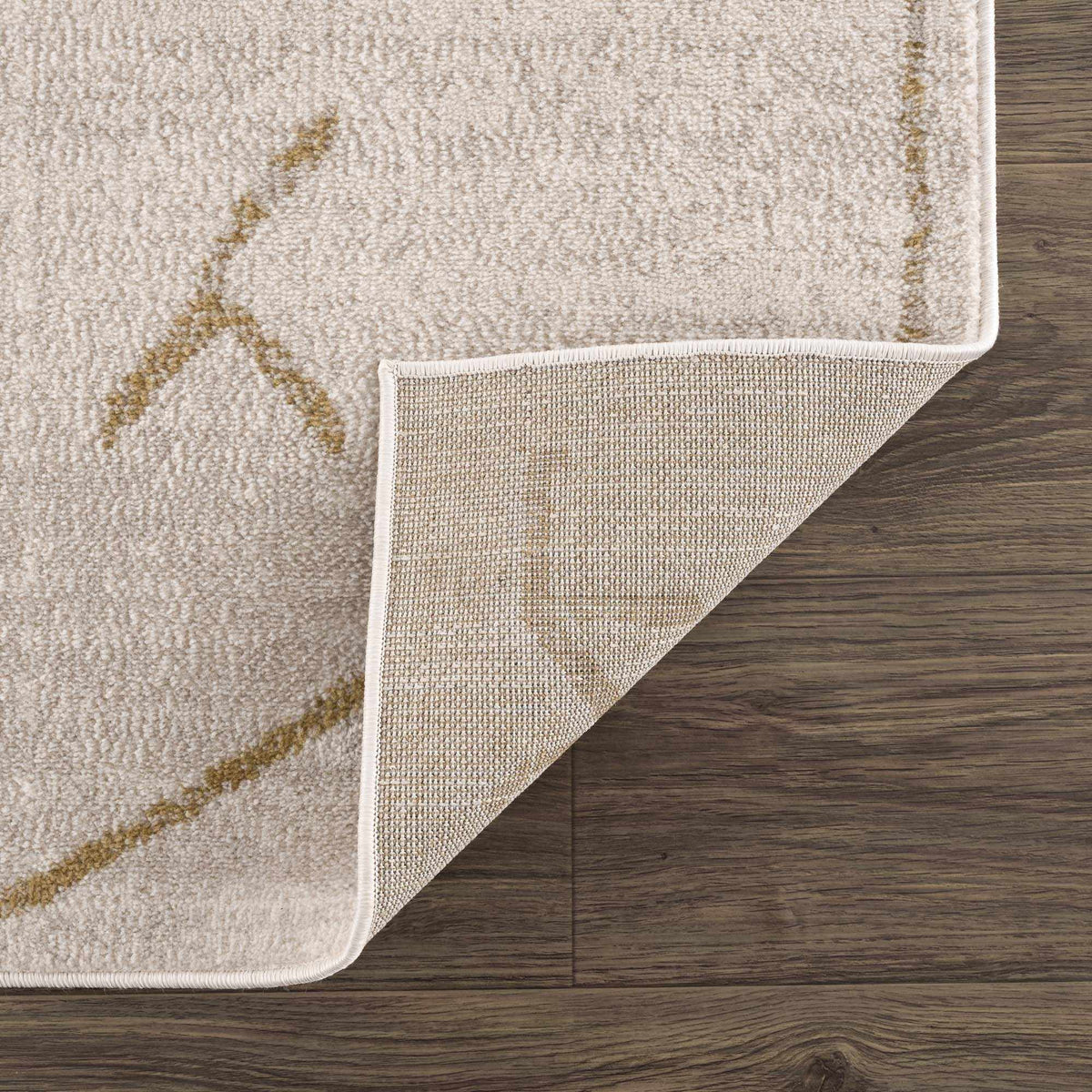 Azzan Cream & Gold Area Rug, photo 4 of 12