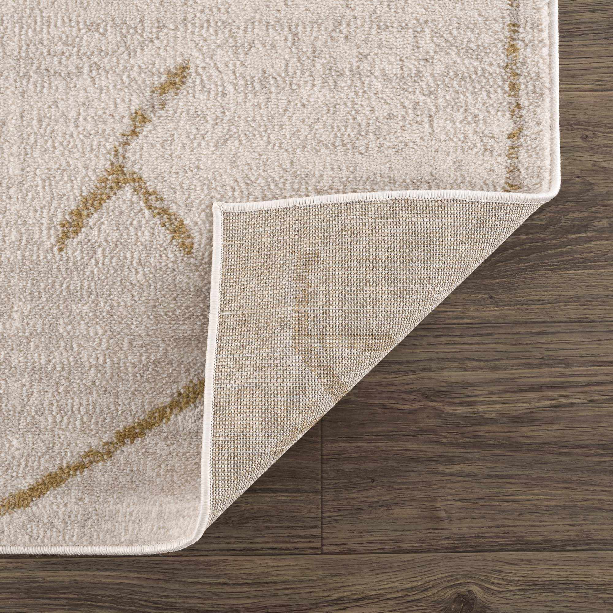 Azzan Cream & Gold Area Rug by Hauteloom