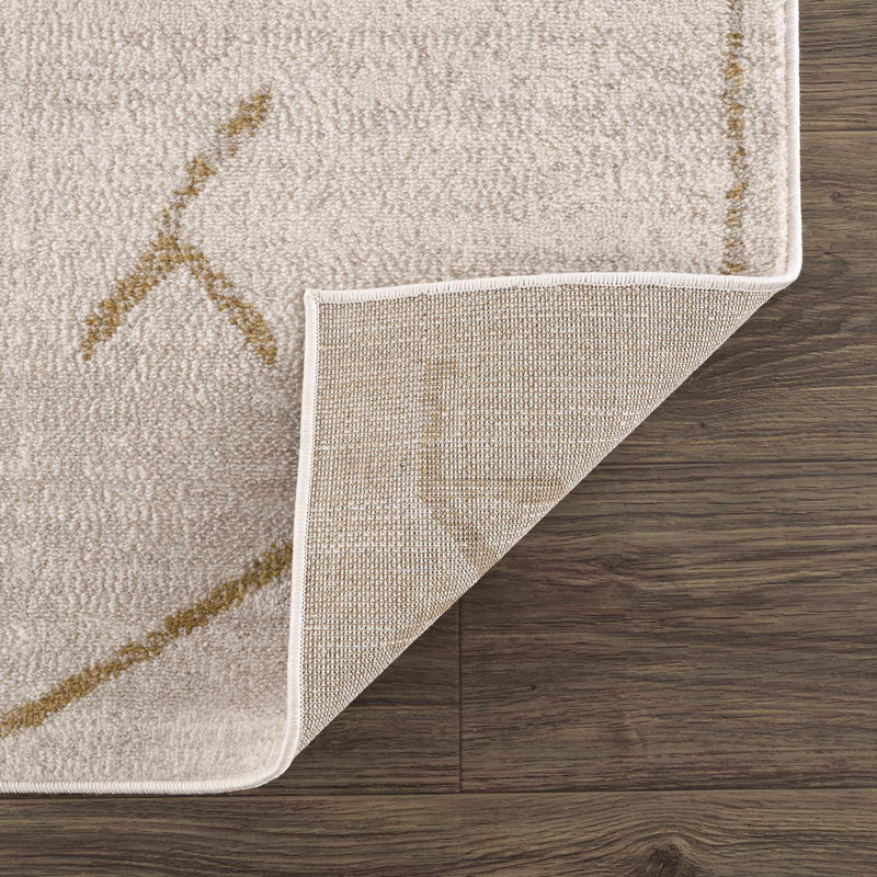 Azzan Cream & Gold Area Rug by Hauteloom