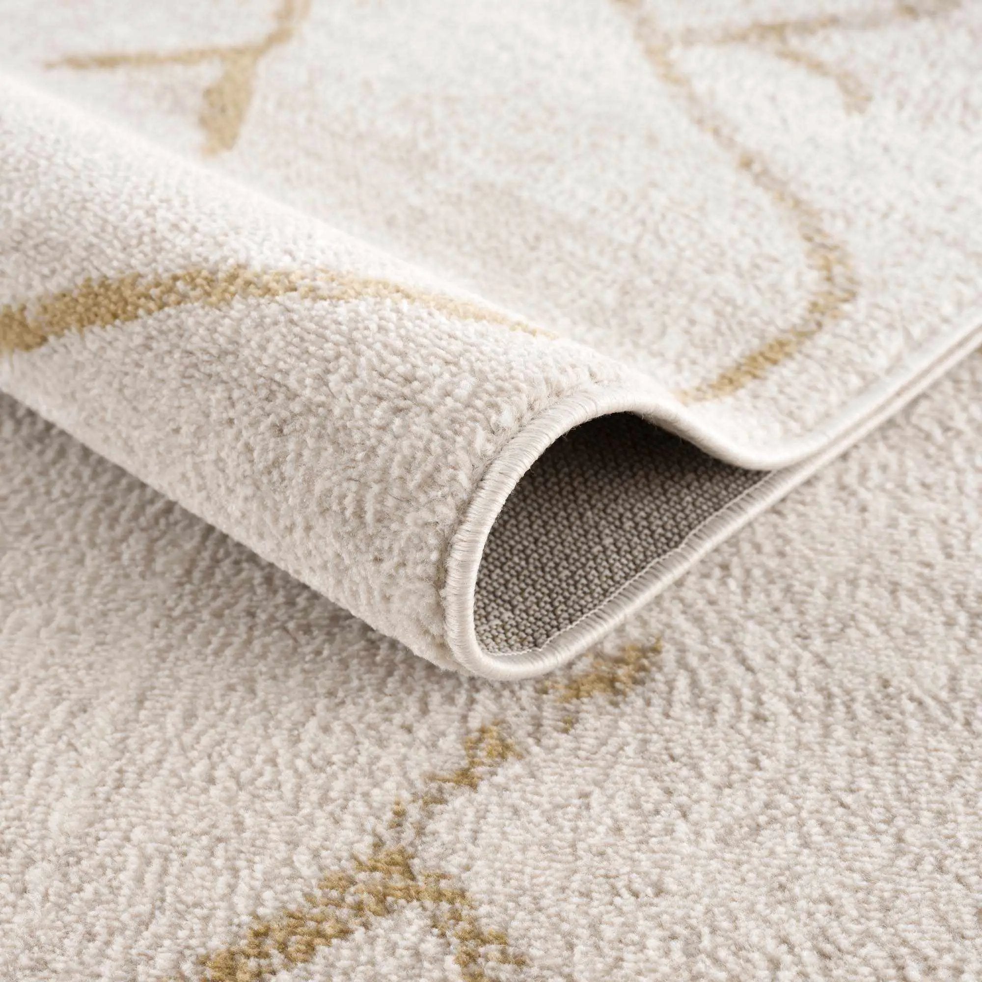 Azzan Cream & Gold Area Rug - Clearance by Boutique Rugs