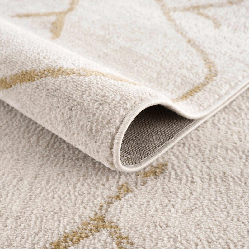 Azzan Cream & Gold Area Rug by Hauteloom