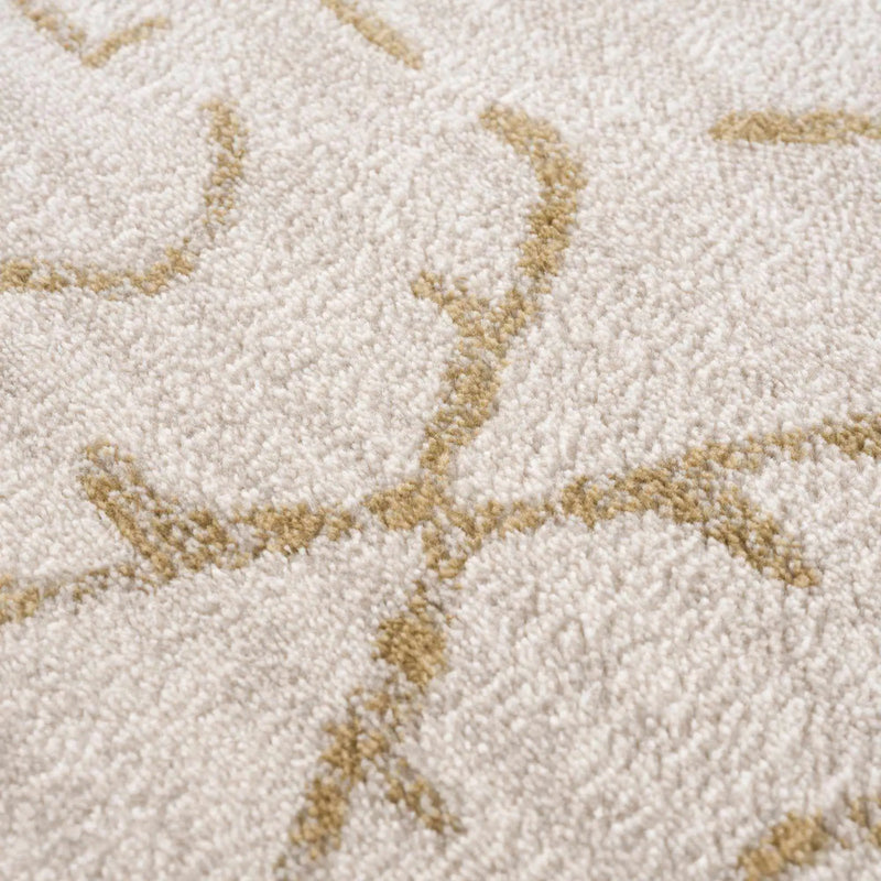 Azzan Cream & Gold Area Rug by Hauteloom