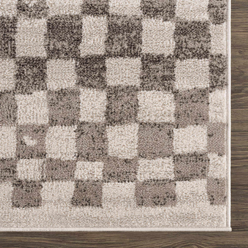 Benjy Irregular Checkboard Rug - Beige by Boutique Rugs