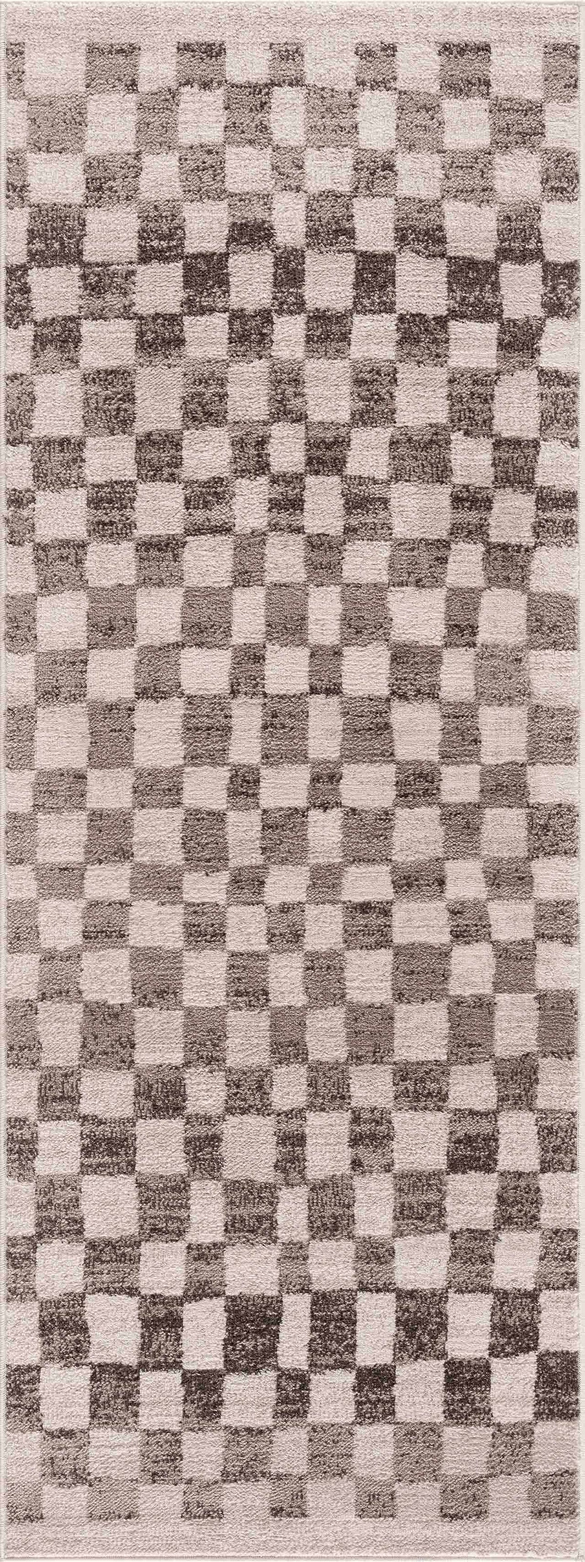 Benjy Beige Checkered Area Rug, photo 4 of 16