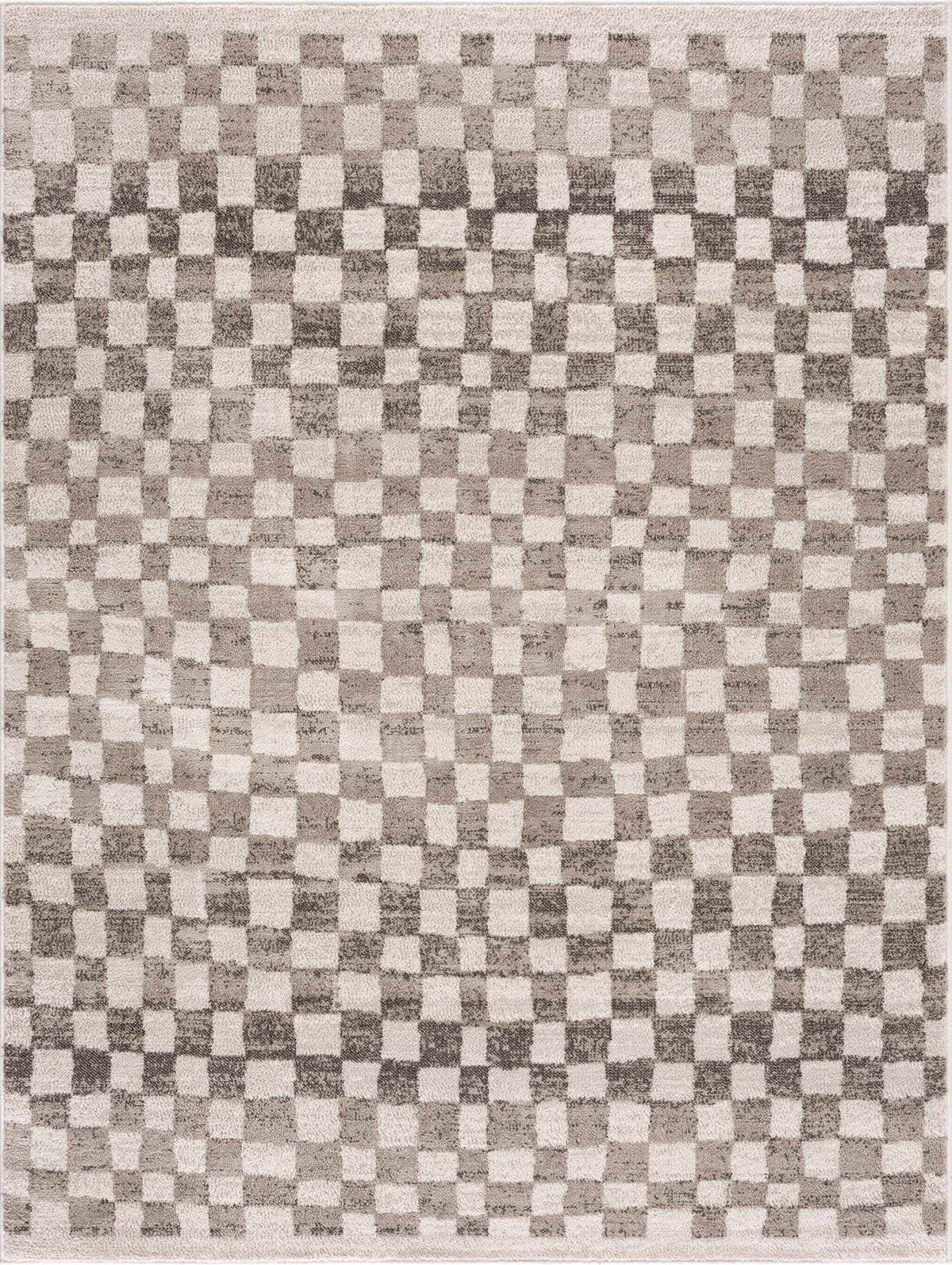 Benjy Beige Checkered Area Rug, photo 3 of 16