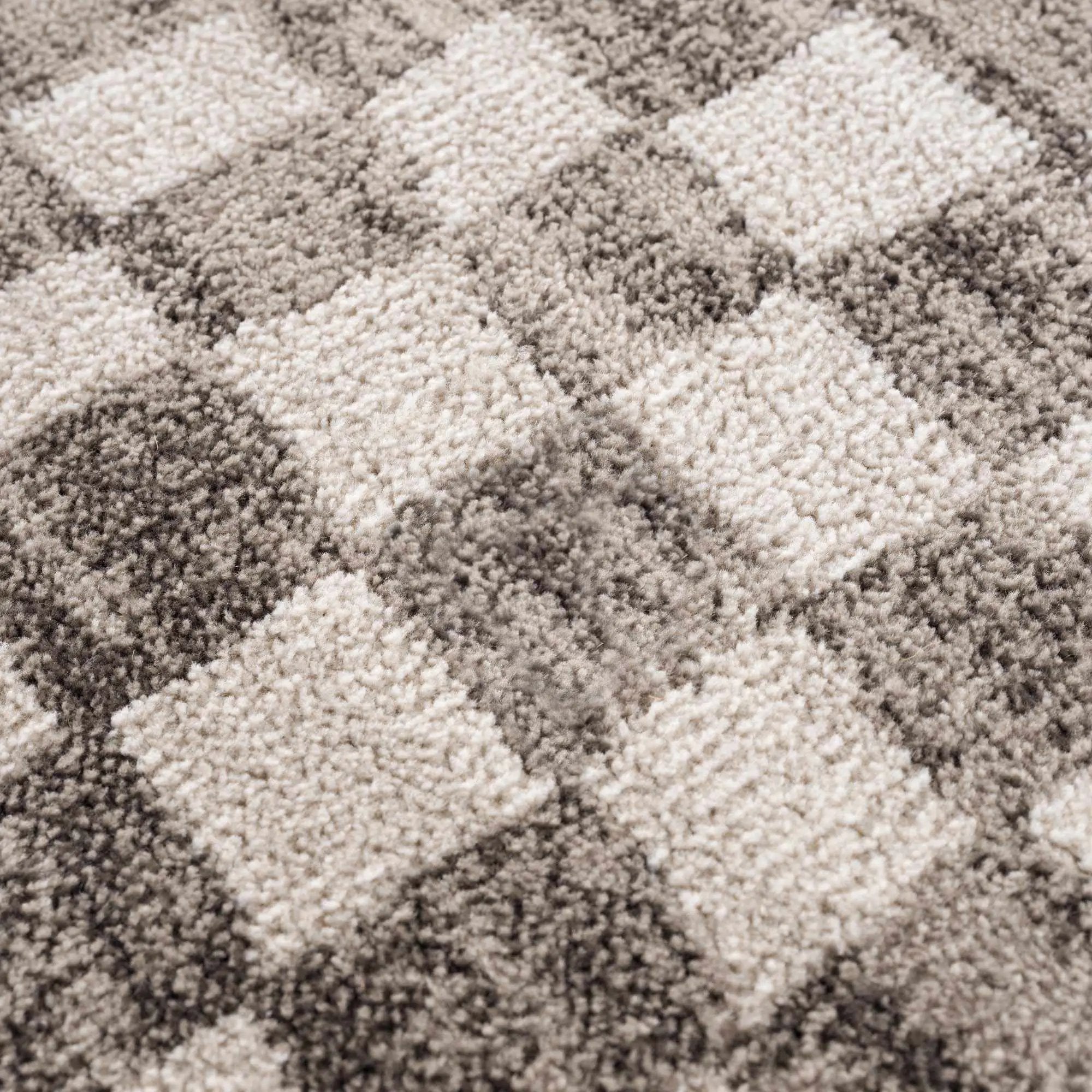 Benjy Beige Checkered Area Rug by Hauteloom