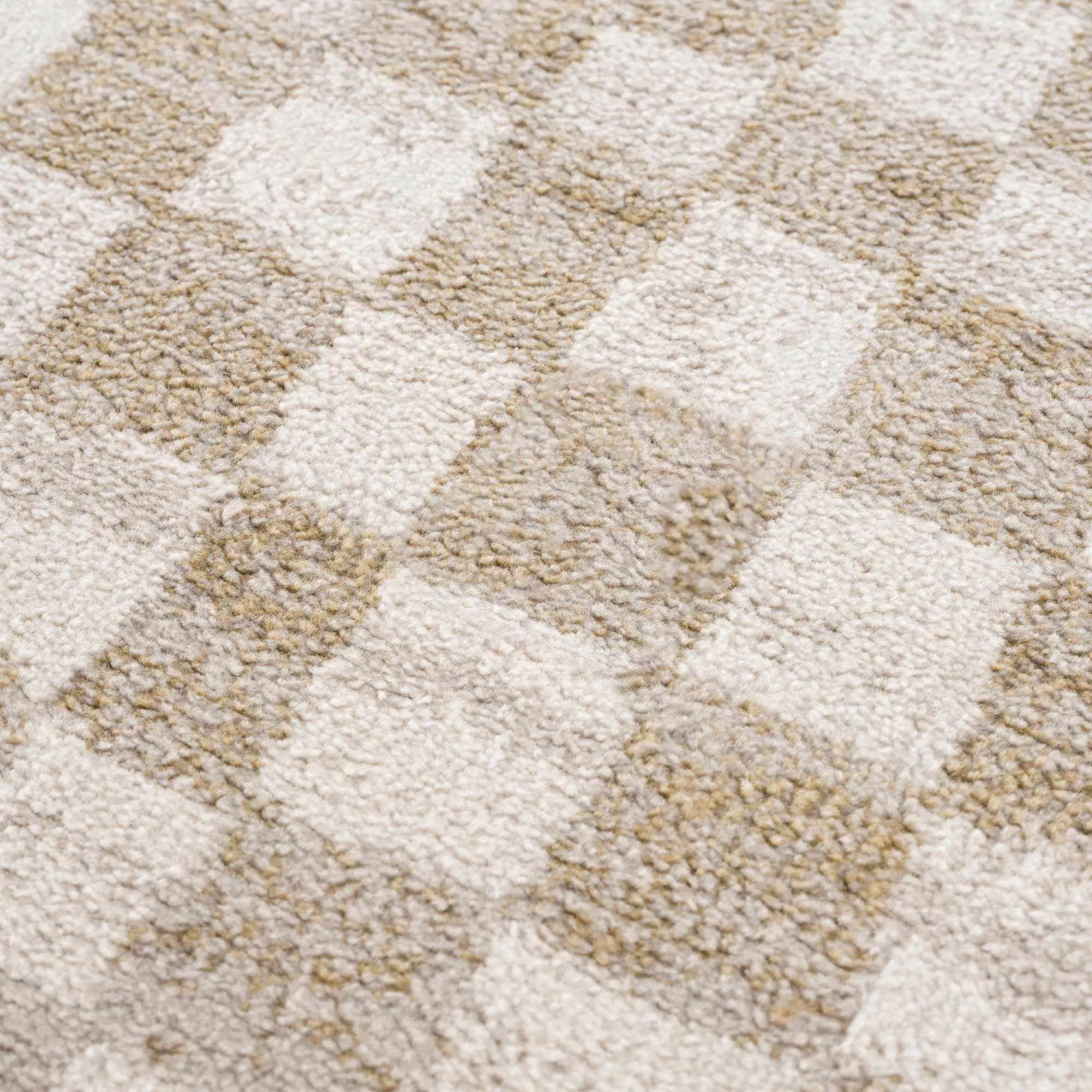 Benjy Cream & Gold Checkered Area Rug by Hauteloom