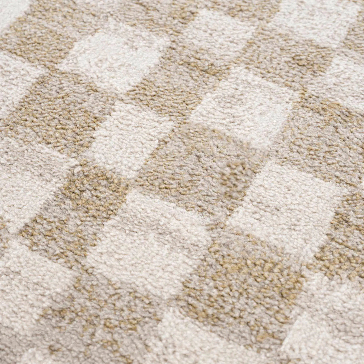 Benjy Cream & Gold Checkered Area Rug, photo 14 of 22