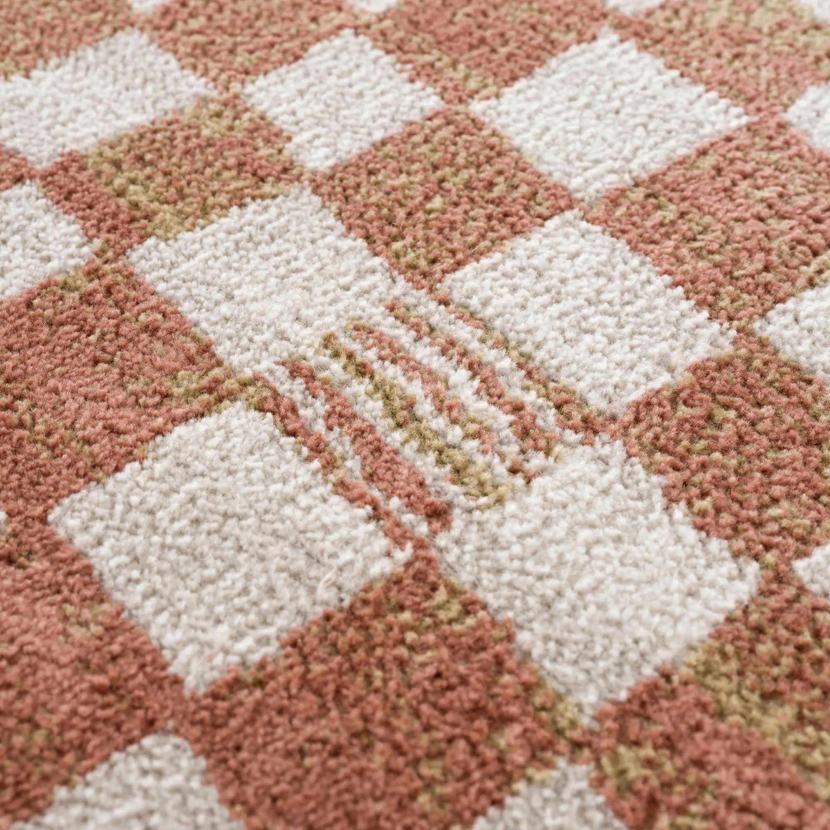 Benjy Irregular Checkboard Rug - Cream&Salmon, photo 11 of 13