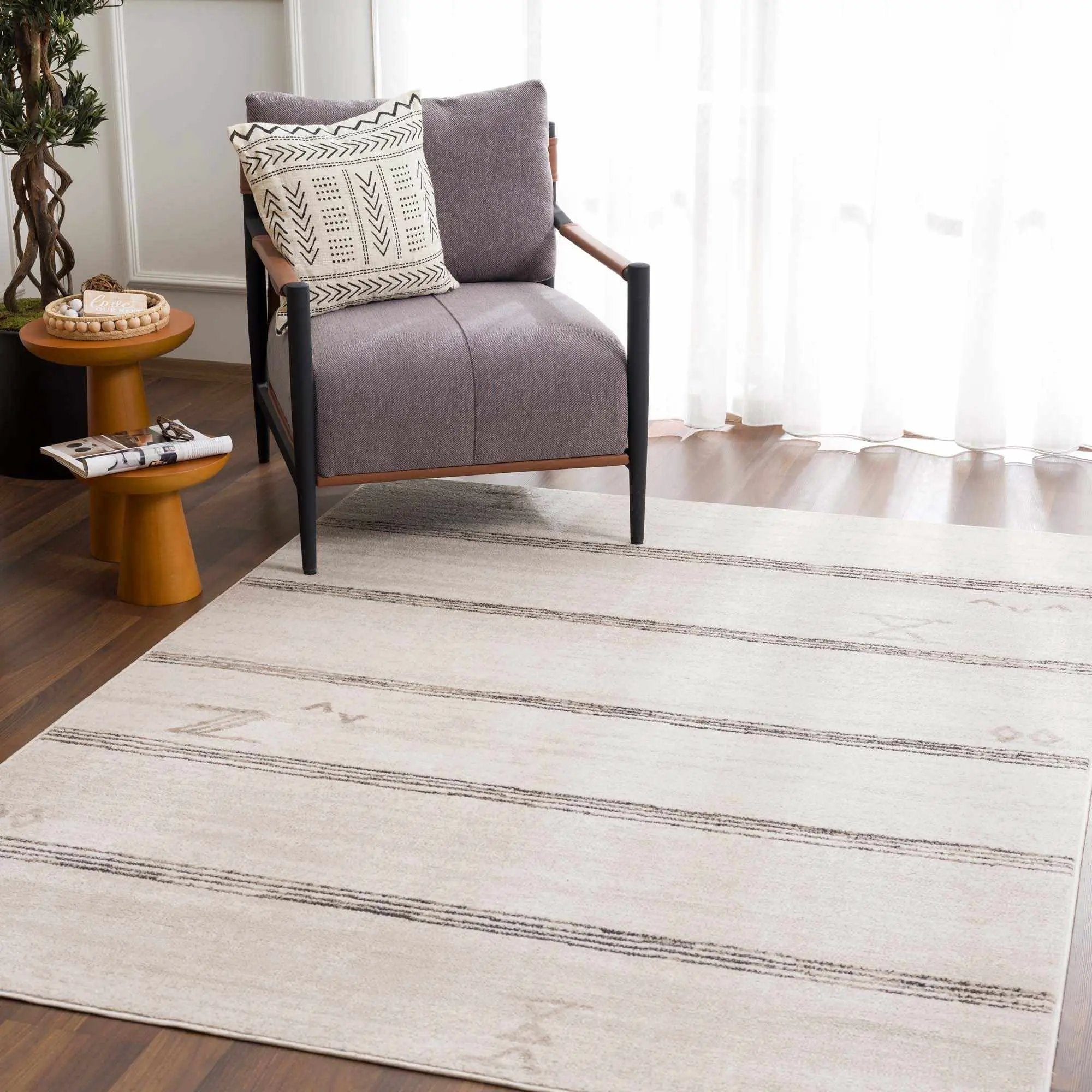 Deja Cream & Charcoal Area Rug - Clearance by Boutique Rugs