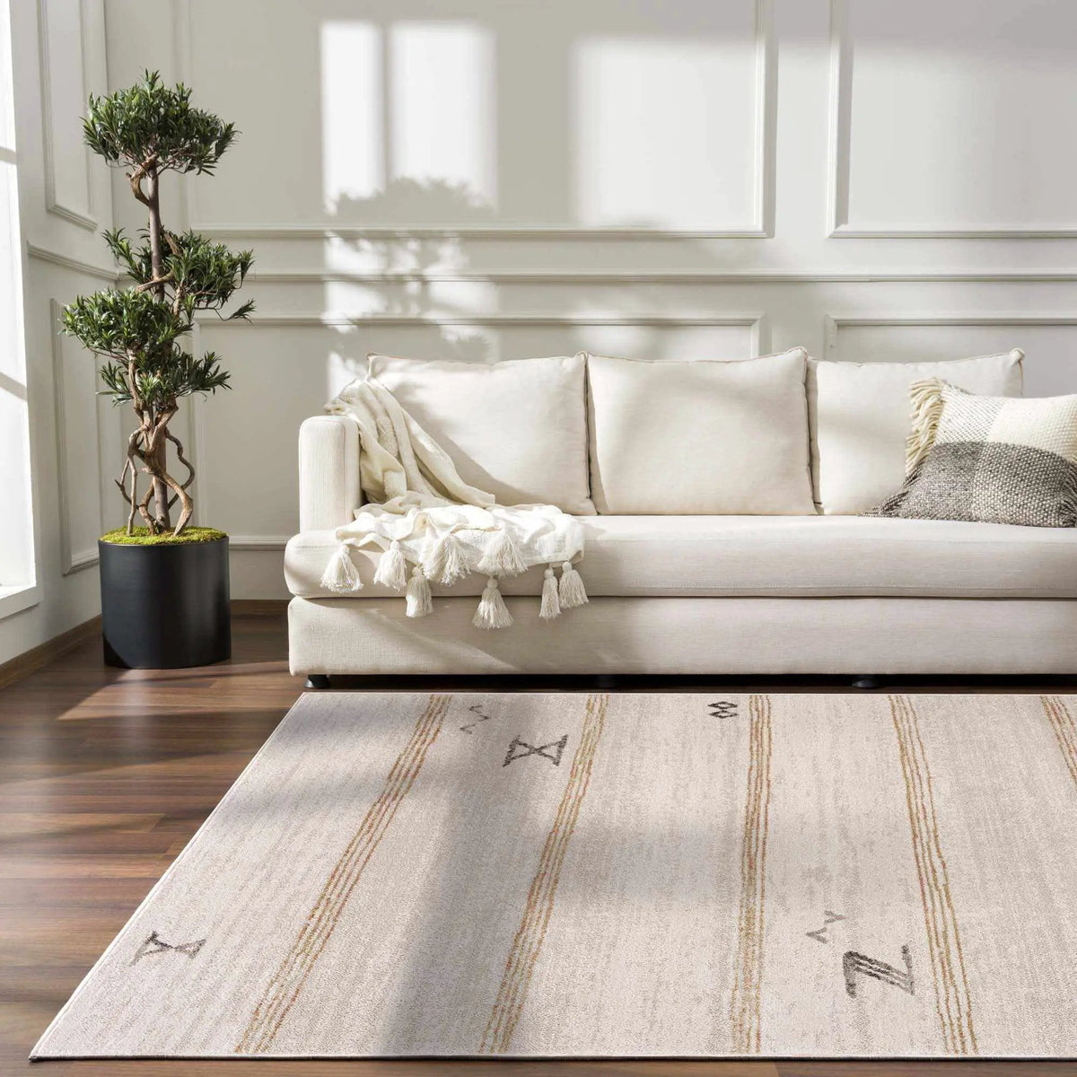 Deja Cream & Gold Area Rug - Clearance, installed in a room 3