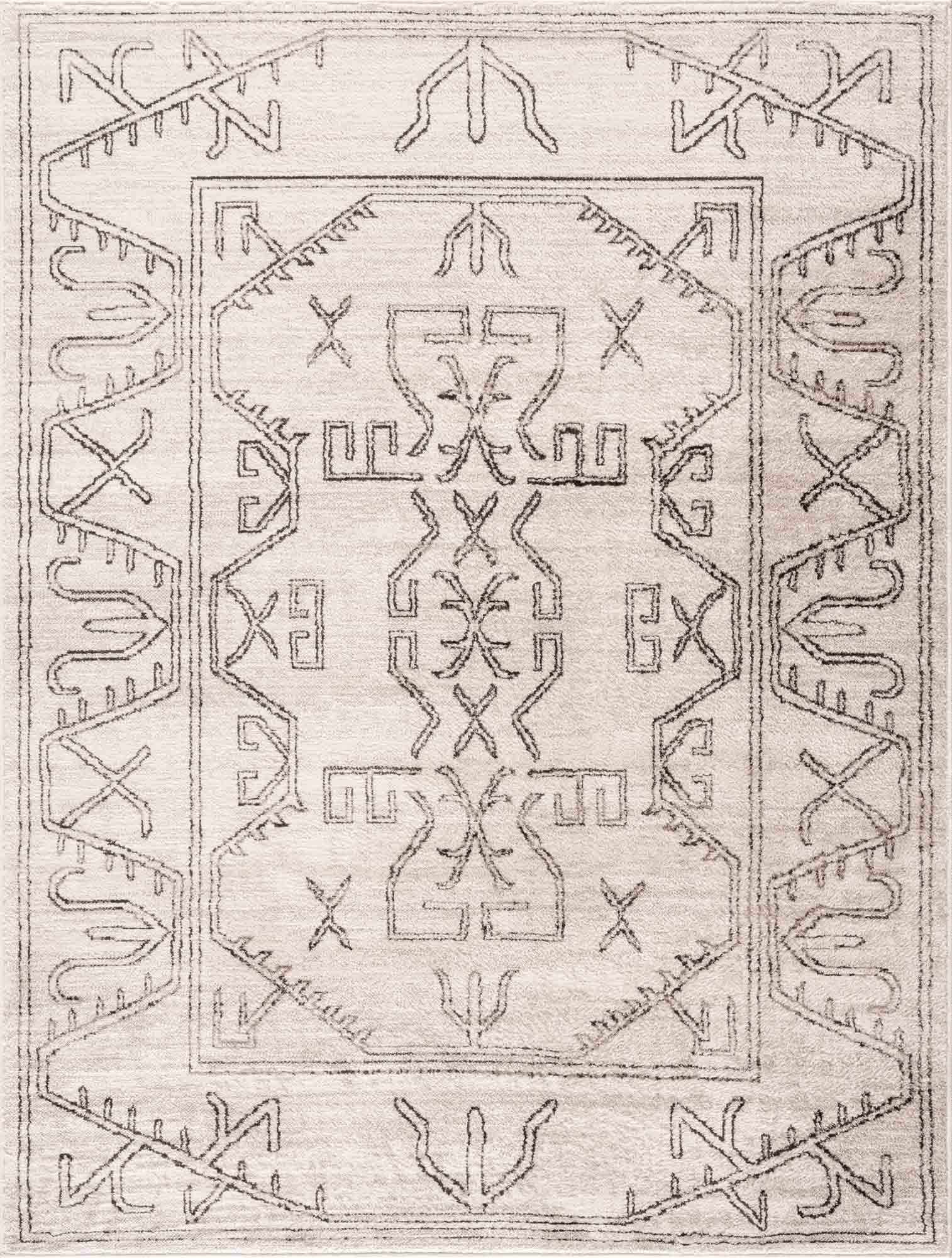 Divya Cream & Charcoal Area Rug - Clearance by Boutique Rugs