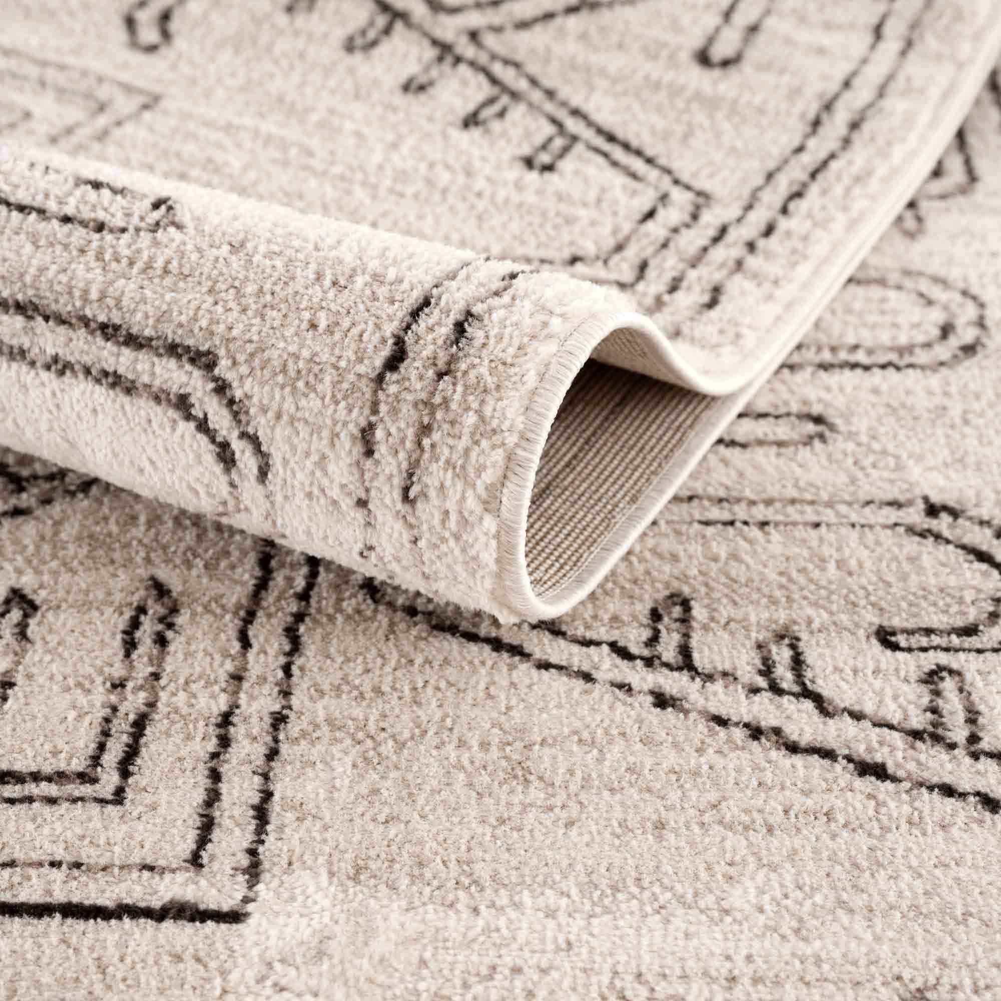 Divya Cream & Charcoal Area Rug - Clearance by Boutique Rugs