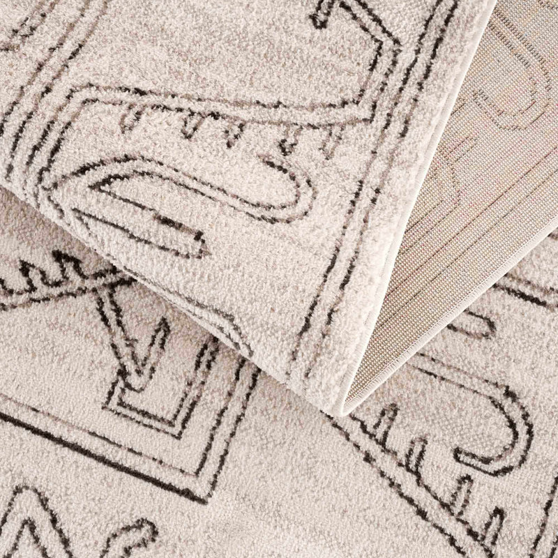 Divya Cream & Charcoal Area Rug - Clearance by Boutique Rugs