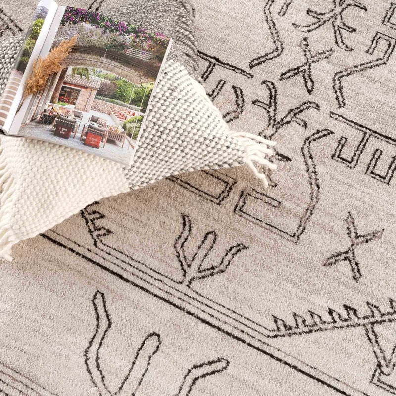 Divya Cream & Charcoal Area Rug - Clearance by Boutique Rugs