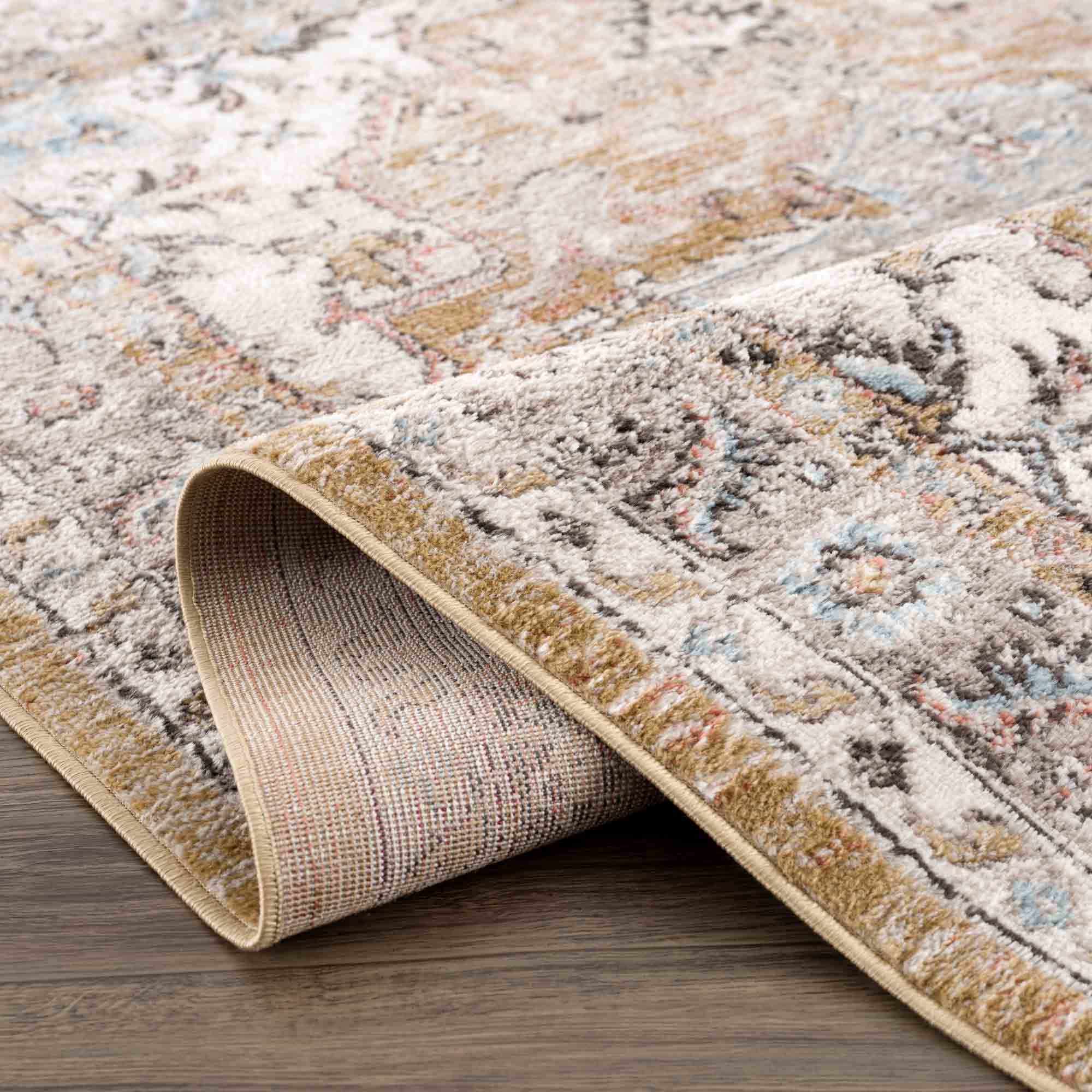 Albie Gold & Beige Area Rug by Hauteloom