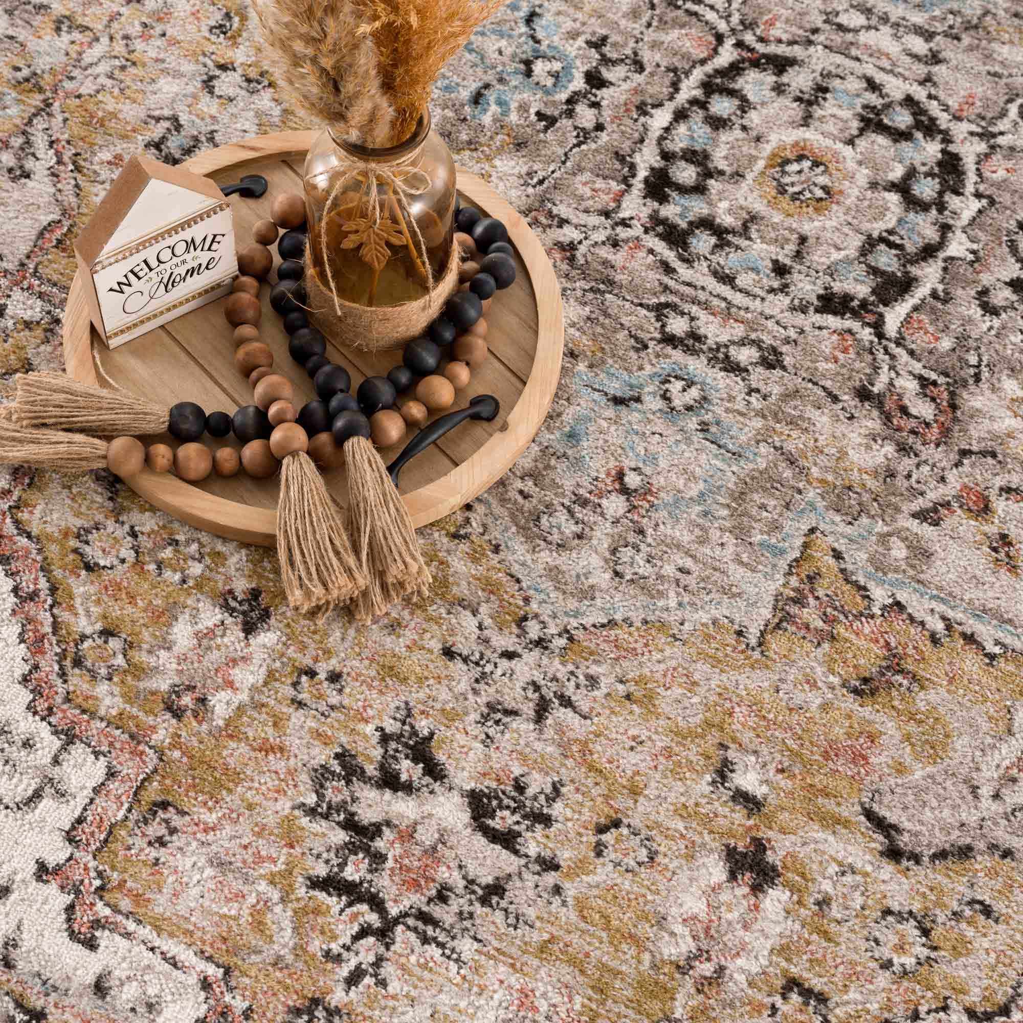 Albie Gold & Beige Area Rug by Hauteloom